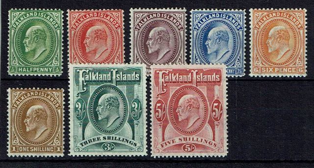 Image of Falkland Islands SG 43/50 LMM British Commonwealth Stamp